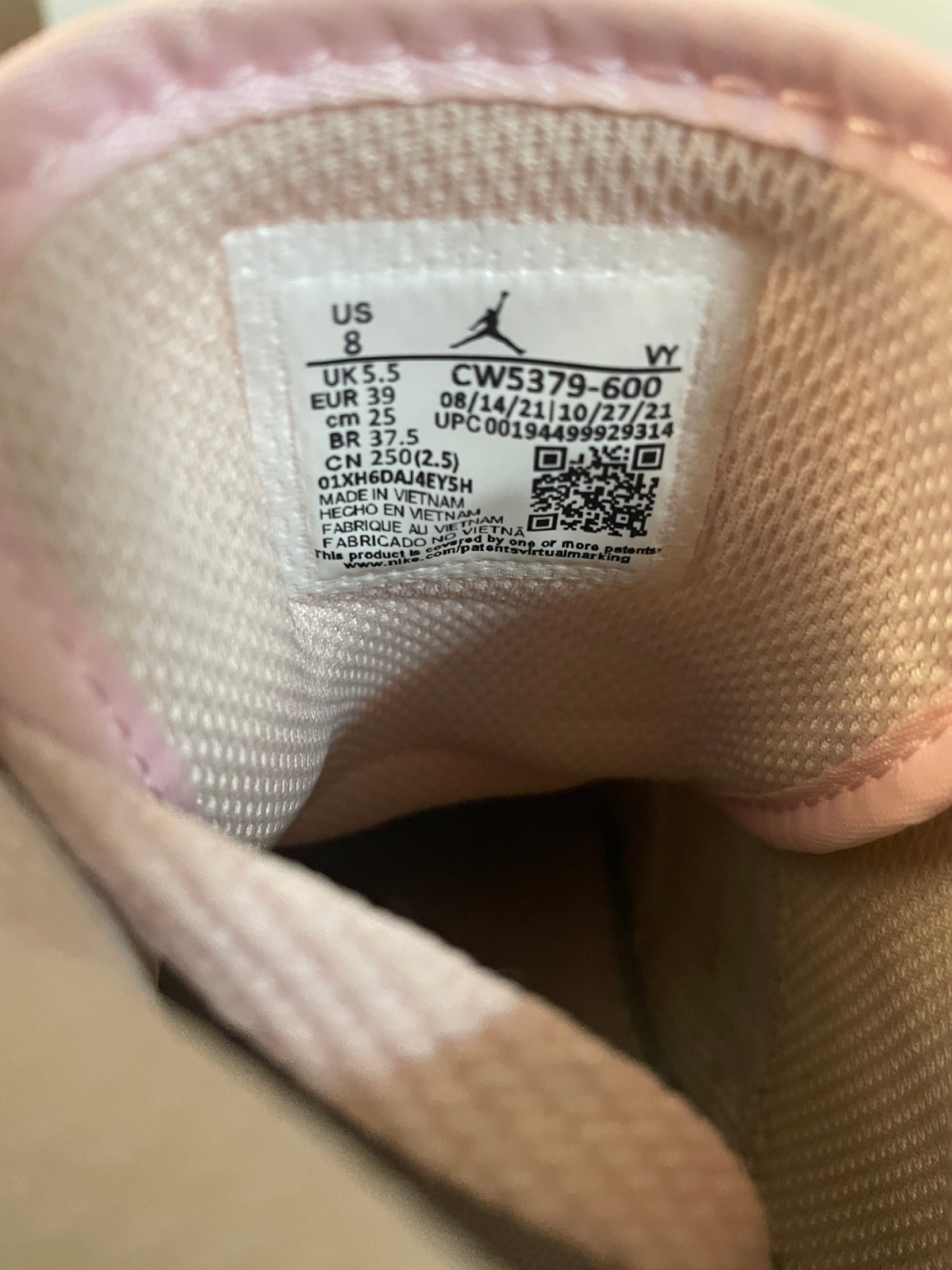 Pink Nike Air Jordan 1 Retro Shoes
